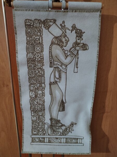 Tablou mayas pe piele naturala