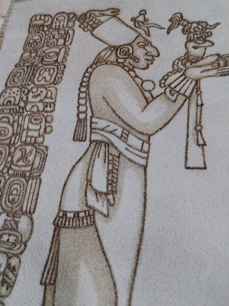 Tablou mayas pe piele naturala