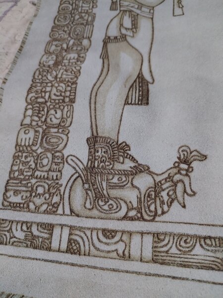 Tablou mayas pe piele naturala