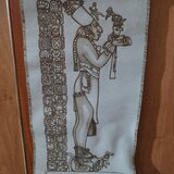 Tablou mayas pe piele naturala